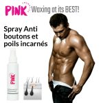 Un homme attentif à son apparence utilise quotidiennement un spray pour prévenir les boutons et les poils incarnés.